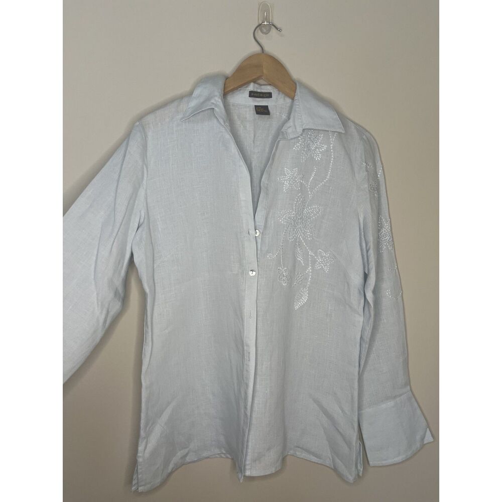 Ecology Embroidered Floral Linen Top